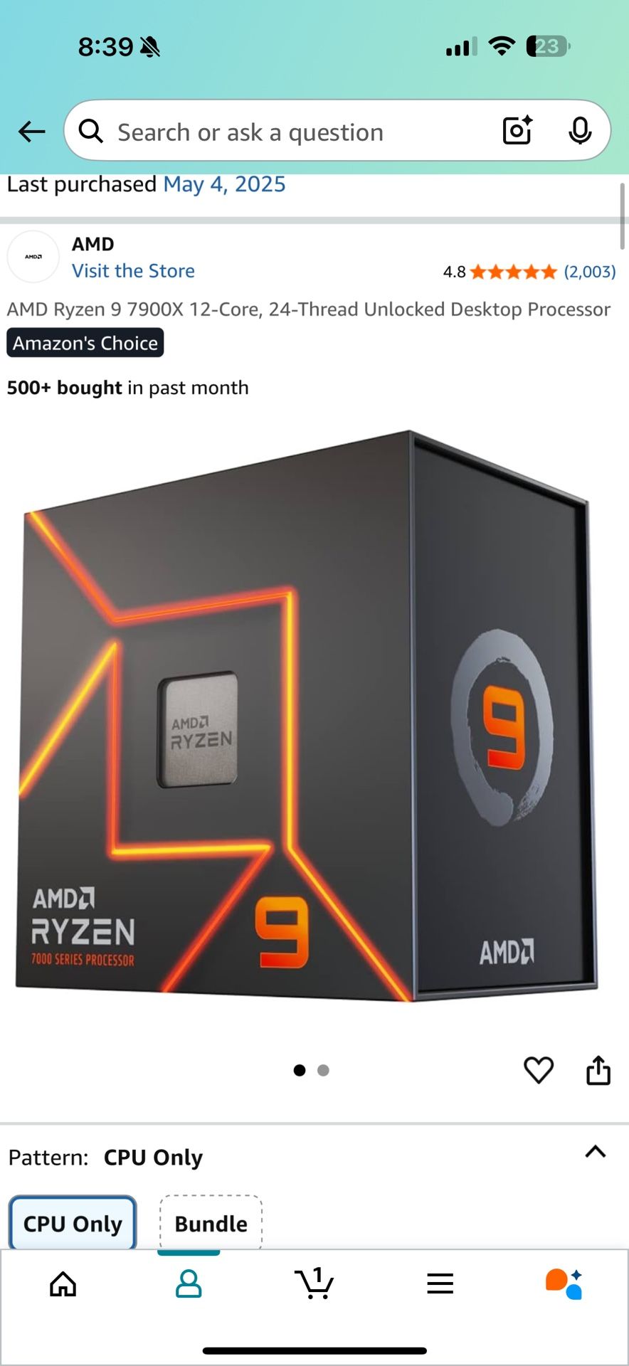 AMD Ryzen 9 7900X 12-Core, 24-Thread