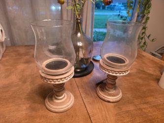 2 farmhouse /boho candle holder
