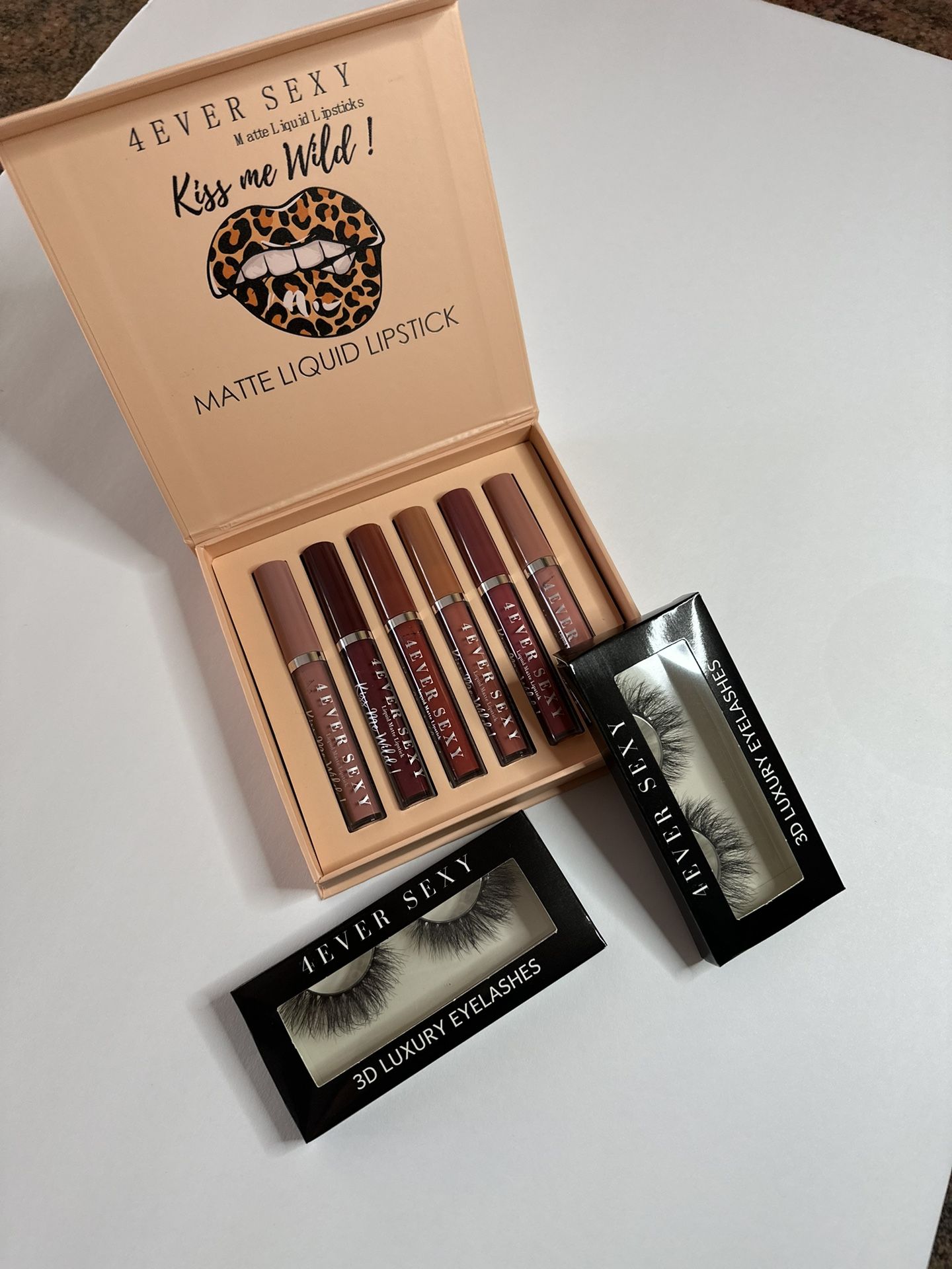 6 lipstick Sets With 2 Eyelashes