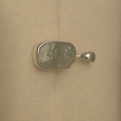 Sterling Silver Aquamarine Pendant With Chain