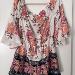 Woman Floral Romper 