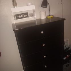 Dresser-black With Crystal Knobs