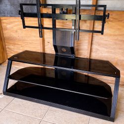 Modern Black Glass TV Stand w/ Swivel Mount – eTEC