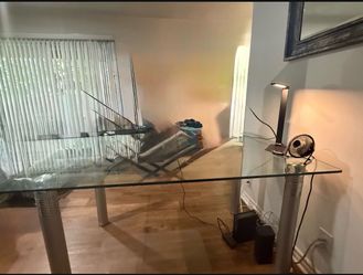 Glass dining table