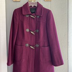 Talbots Wool Blend Toggle Coat – Plum/Burgundy – Women’s Size 4P