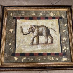 Large Elephant Canvas Painting- Framed