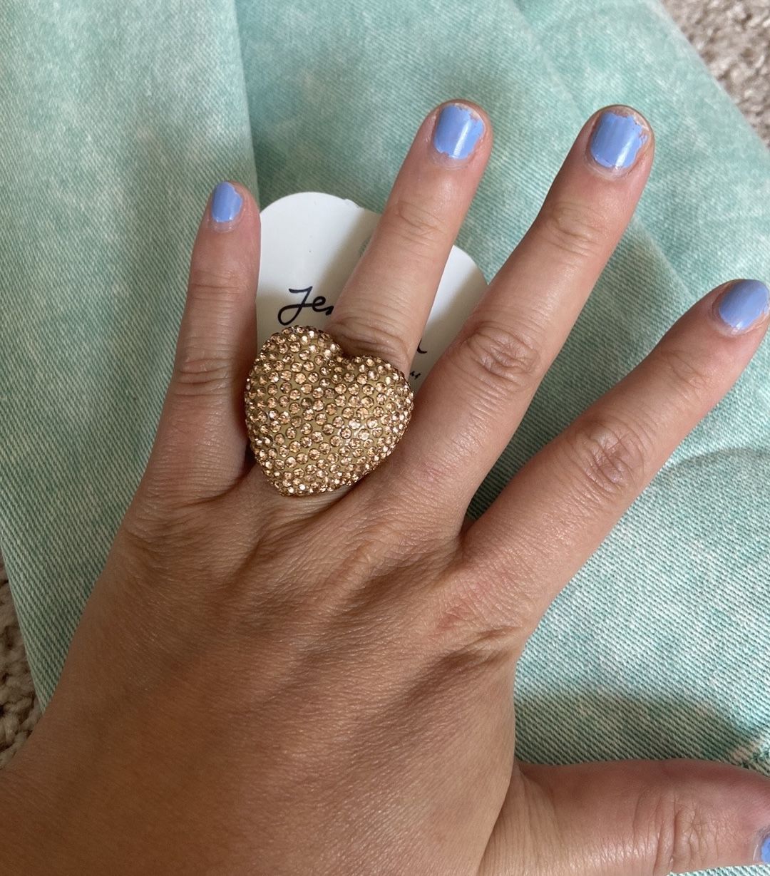 Heart statement stretchy ring.