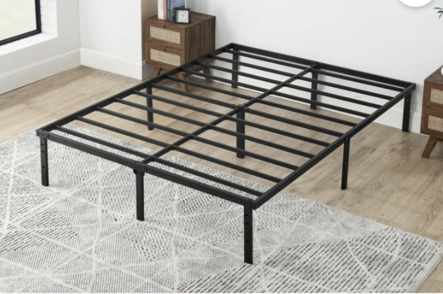 QUEEN size 14" Metal Bed Frame - Location In Description 