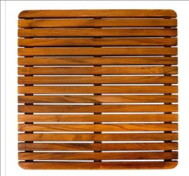 Square Teak Indoor And Outdoor Shower /sauna Tub Accessory