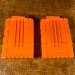 Lot of 2 Nerf N-Strike Elite 6 Round Ammo Clip Magazine Dart