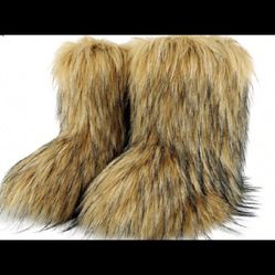 Husky Brown Fur Boots