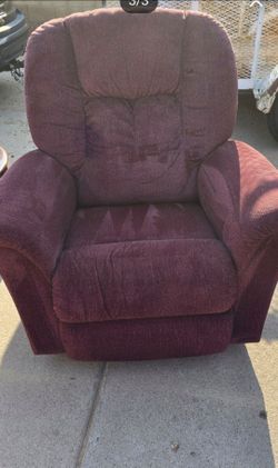 Burgundy Fabric Recliner Chair/ sillon reclinable