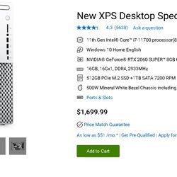 Dell XPS Gaming PC  Rtx 2060 Super