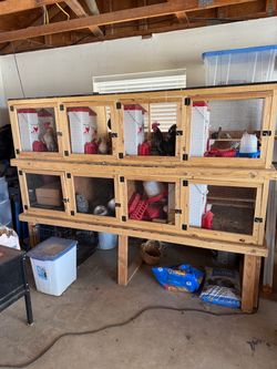 Chicken coop 4x8 ft with waterers and feeders