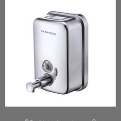 VANNSOO Commercial Soap Dispenser Wall Mount Stainless Steel Manual Liquid Pump Rust-Proof Leak Free For Bathroom (17 Fl Oz / 500ml)