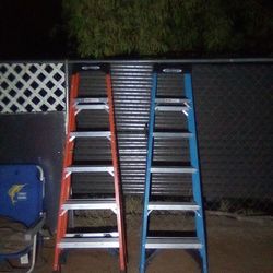 2 Werner Fiberglass 6 Ft.  A Frame Ladders,1 Gorilla Ladder 