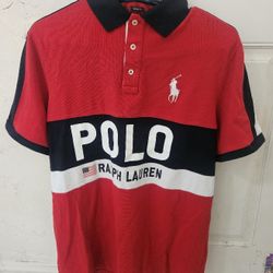 POLO RALPH LAUREN Polo Shirt Size S/p   Red Blue