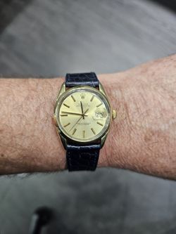 1973 Rolex Oyster Perpetual Date 1550 Gold Shell Automatic 