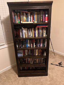 Dark Wood 6-Shelf Bookcase
