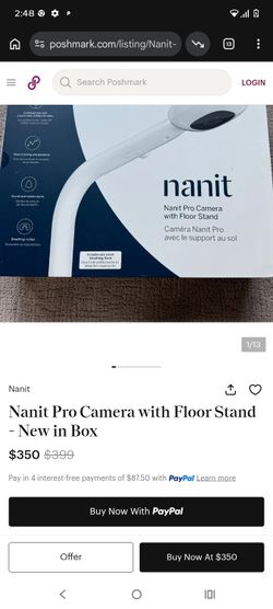 Nanit Home 8" Display Screen, 1080 HD pro camera and floor stand