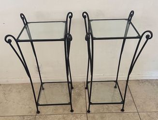 Iron & Glass Side Tables (2)