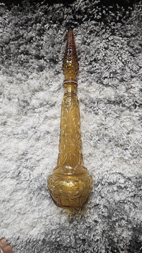 Vintage 60s Empoli Rossini Bubble Glass Genie Bottle Decanter MCM 22" Italy