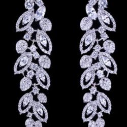 NWT Gemelli Long Dangle Drop CZ Earrings.