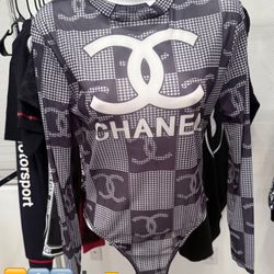 Black And White Sheer Bodysuit