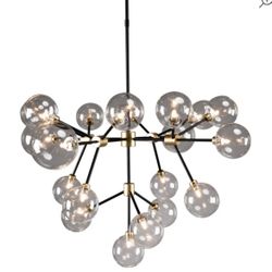 Benjara 20 - Light Sputnik Chandelier in black and gold; quality checked; new open box inspected: 32'' H X 39'' W X 39'' D MSRP $1270. Our price $720 