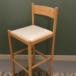 Strong, High STOOL  (39"H floor to top of seat back) - Beautiful Polished BLONDE WOOD - posted price is firm.