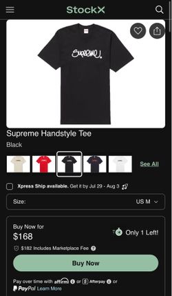 2022 Supreme Handstyle tee
