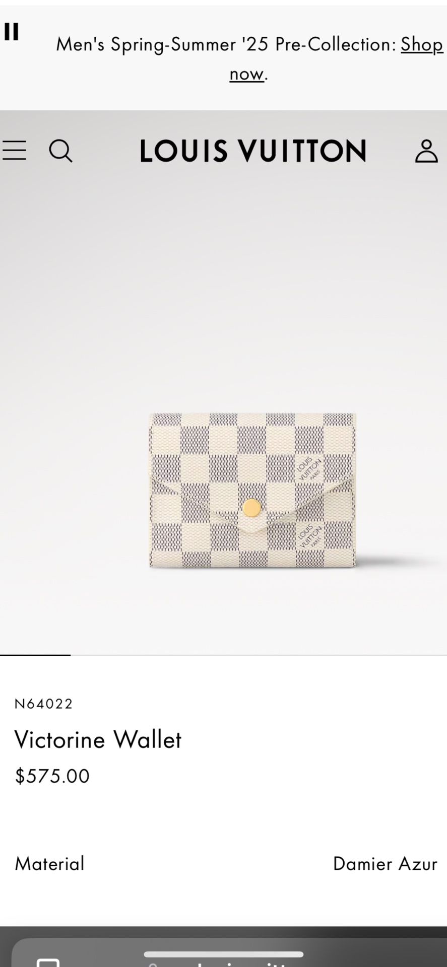 Louis Vuitton Victorine Wallet