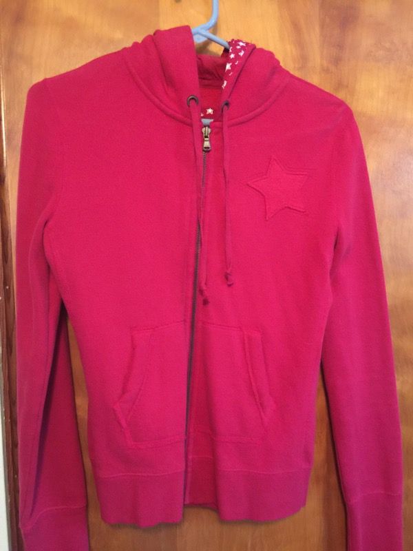 Pink star zip up hoodie