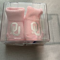 OU Pink Newborn Baby Booties/socks