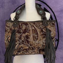 Montana West Fringe Bling Handbag Purse 