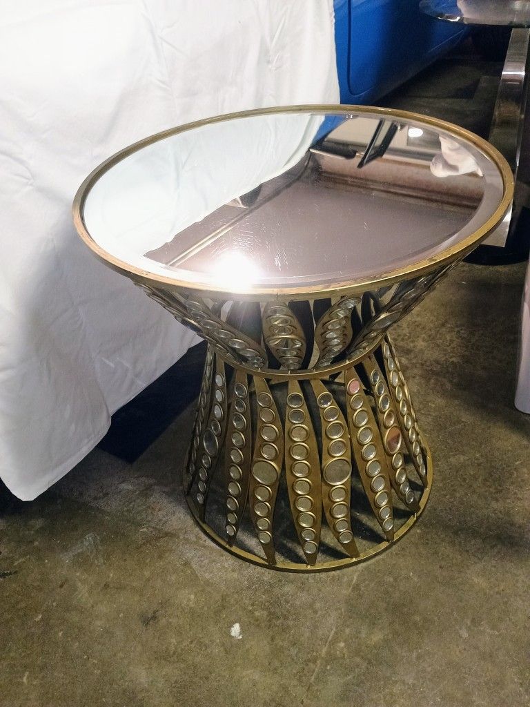 Brass Mirror Table