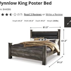 King Size Bed  Wynnlow King Poster Bed Frame