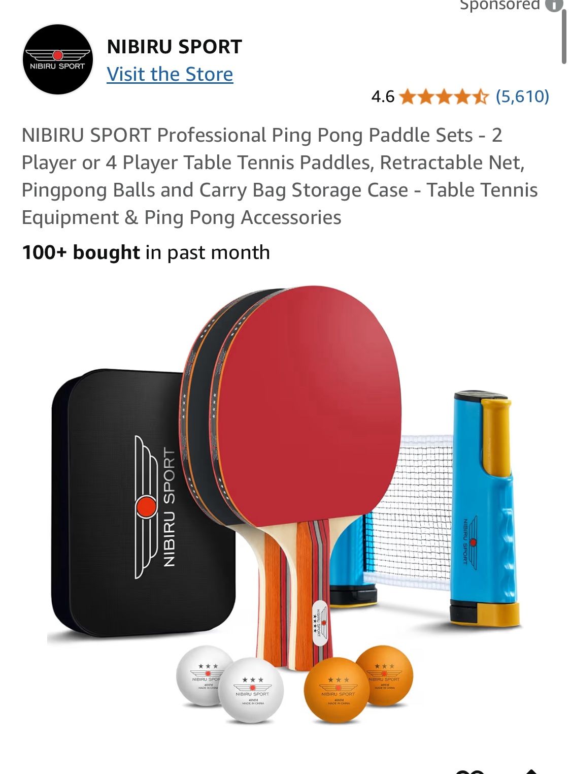 NIBIRU new sport pro ping-pong table paddle set W net