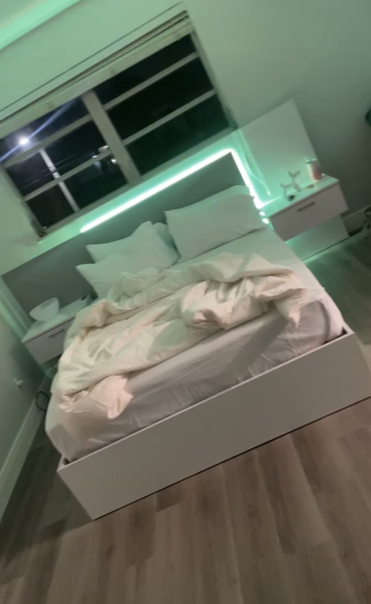 Modern Bed Frame With Memory Foam Mattress