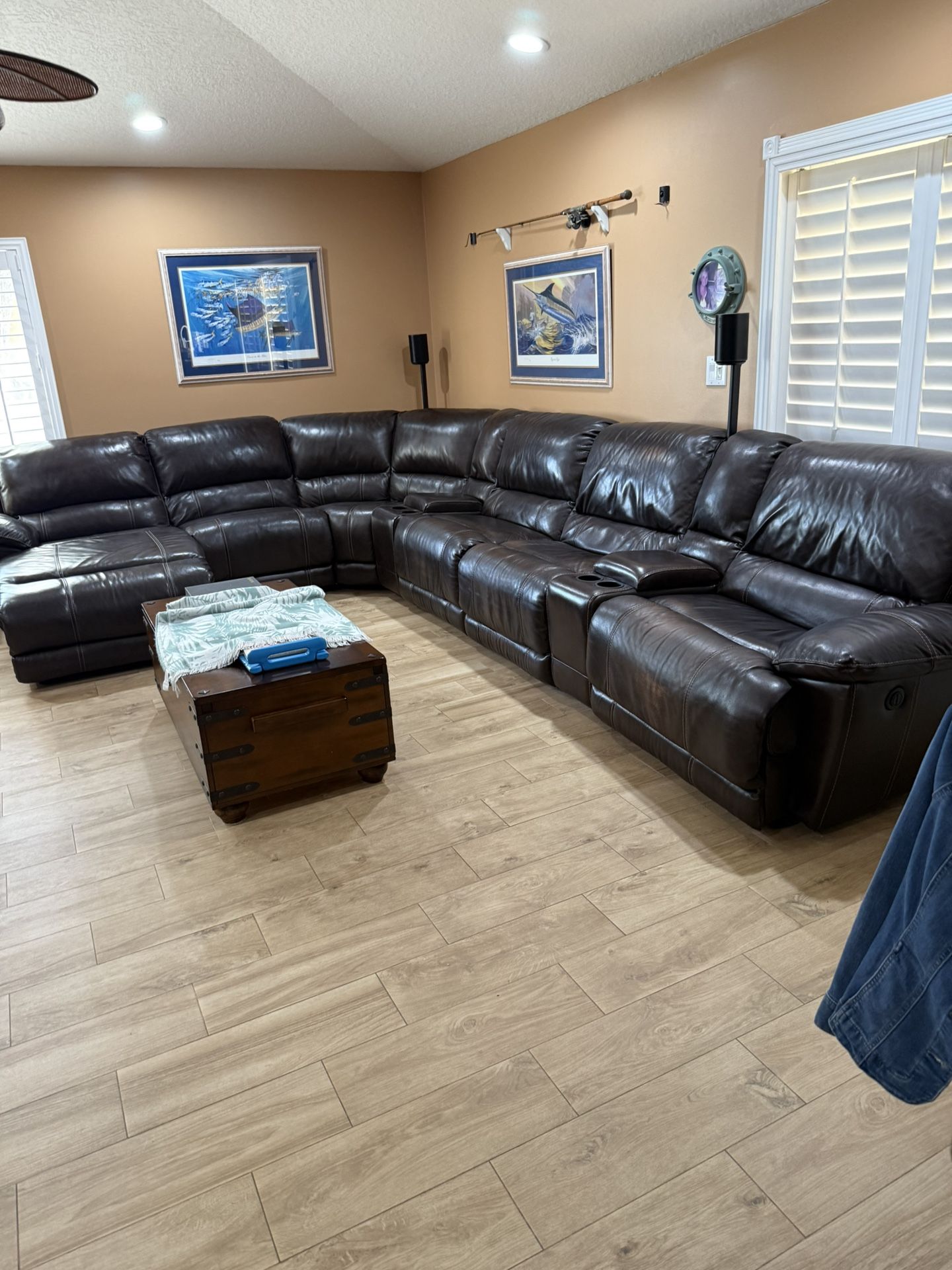 Leather Sectional With Recliners