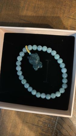 Hello kitty blue water jade bracelet