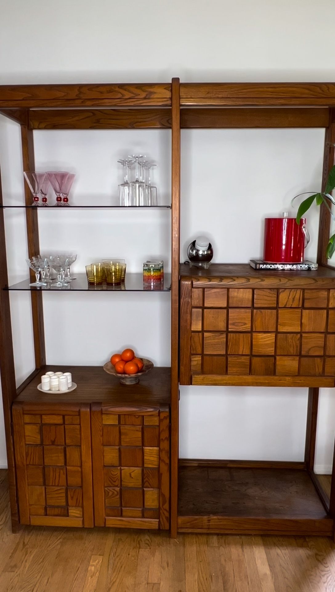 Antique MCM Brutalist Wall Unit