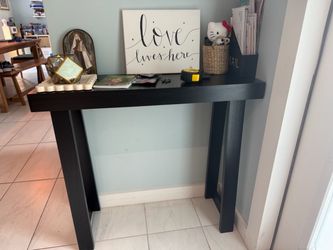 Black Wood Console Entryway Table