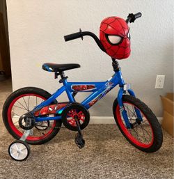 16” Spider Man bike with training wheels