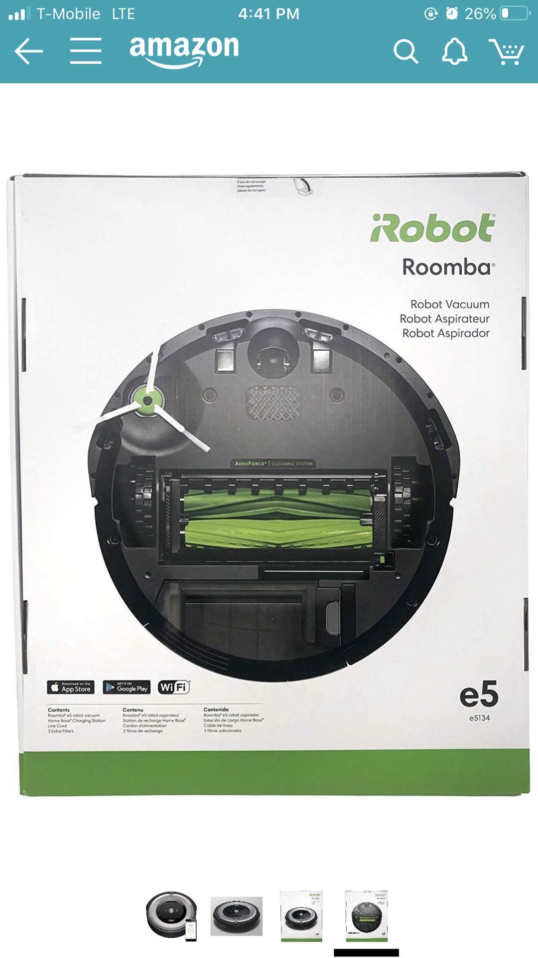 iRobot Roomba e5 5134 Wi-Fi Connected Robot Vacuum