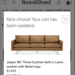 Room and Board Leather Couch 