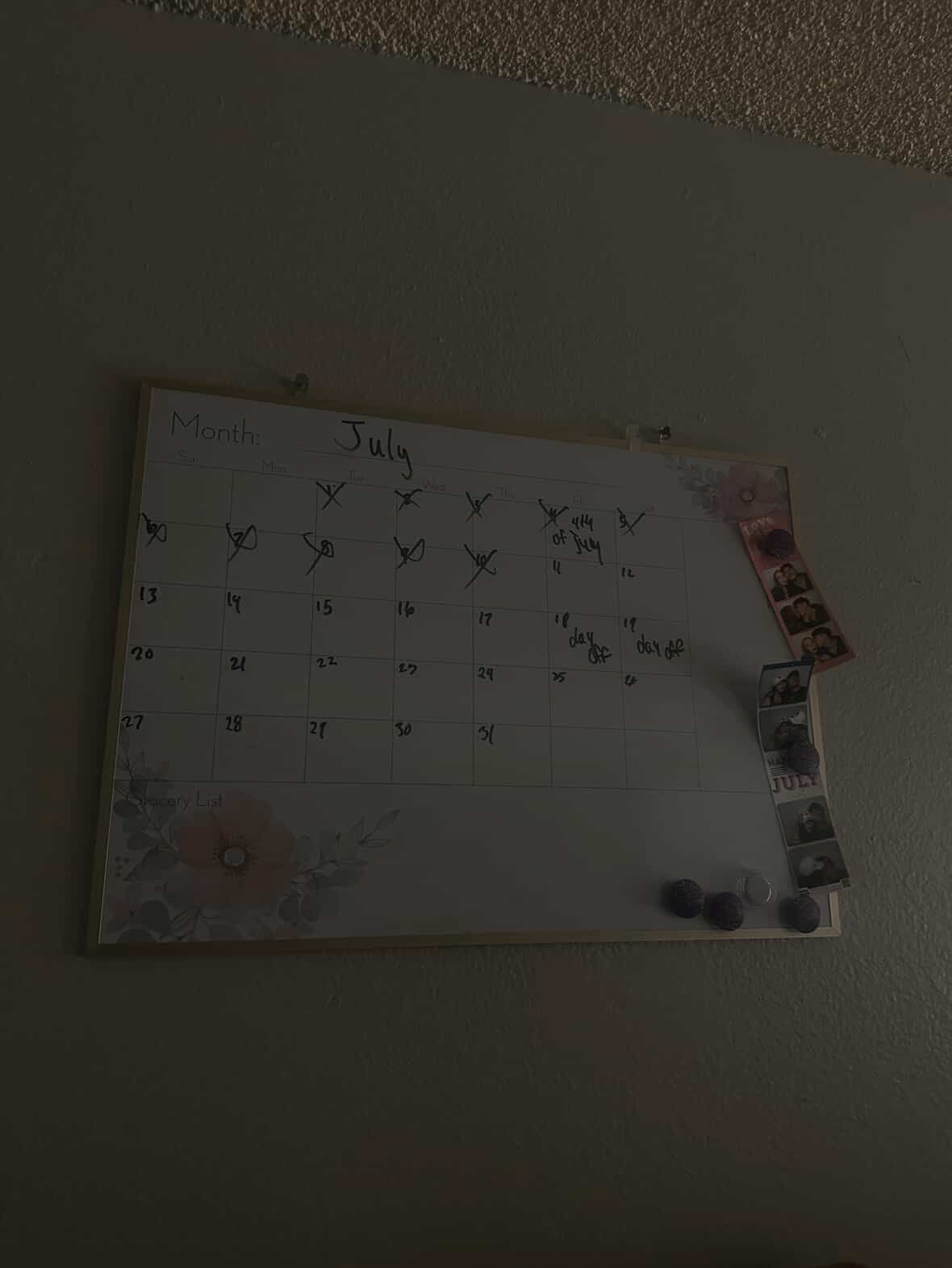 Calendar White Board 