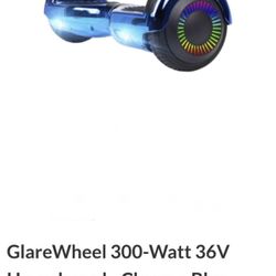 GlareWheel 300-Watt 36V Hoverboard - Chrome Blue