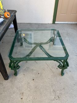 Green Glass Coffee Table