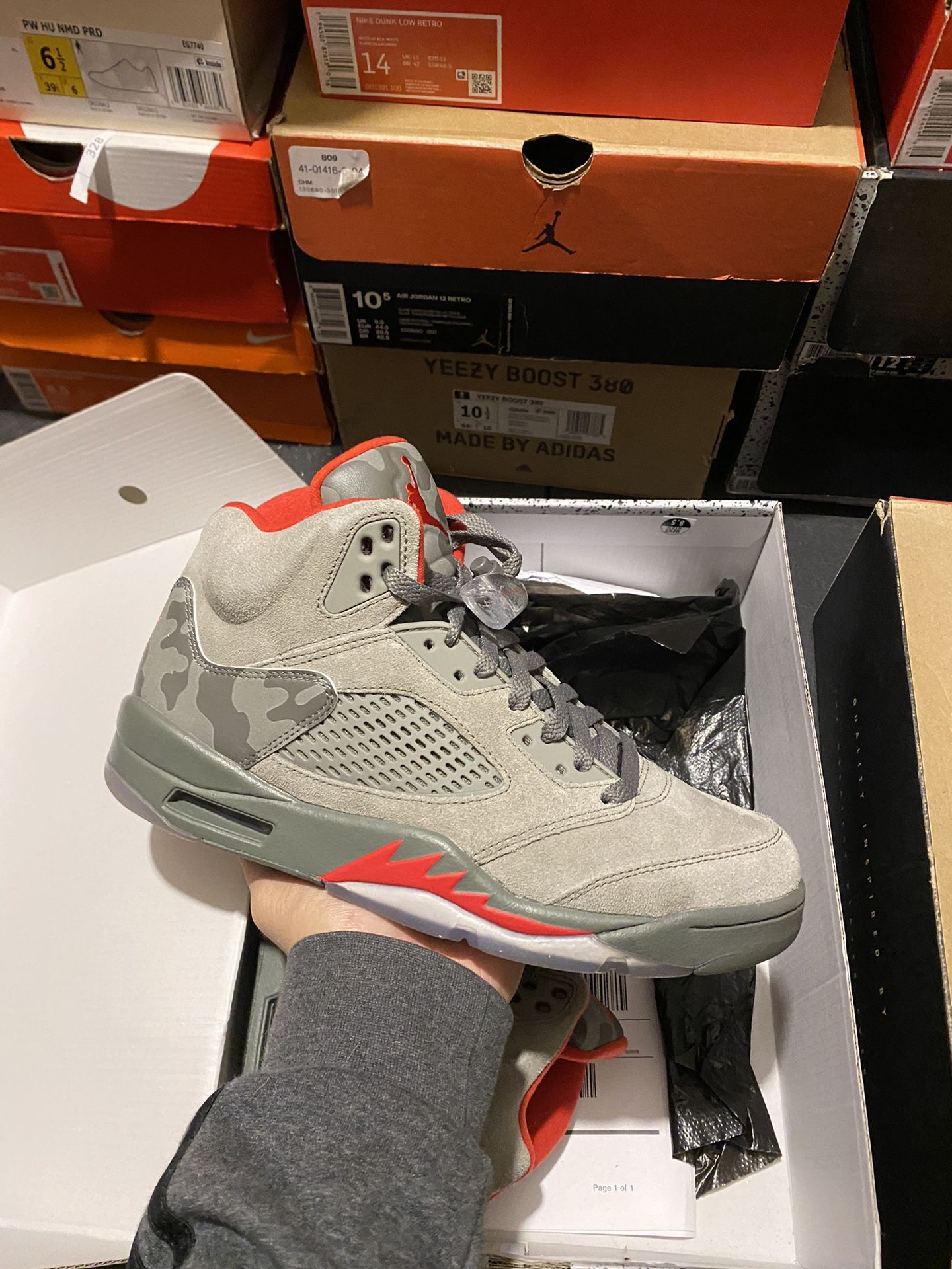 Jordan Camo 5s size 8.5 VNDS